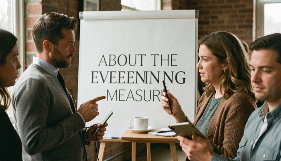 An editorial scene for About The Evening Measure